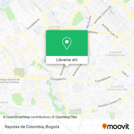 Mapa de Rayotex de Colombia