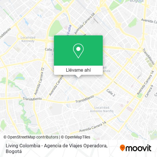Mapa de Living Colombia - Agencia de Viajes Operadora