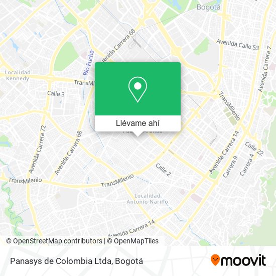 Mapa de Panasys de Colombia Ltda