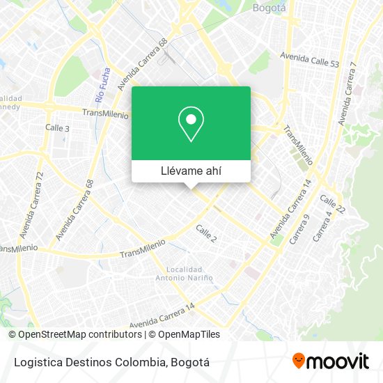 Mapa de Logistica Destinos Colombia