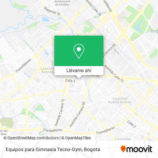 Mapa de Equipos para Gimnasia Tecno-Gym