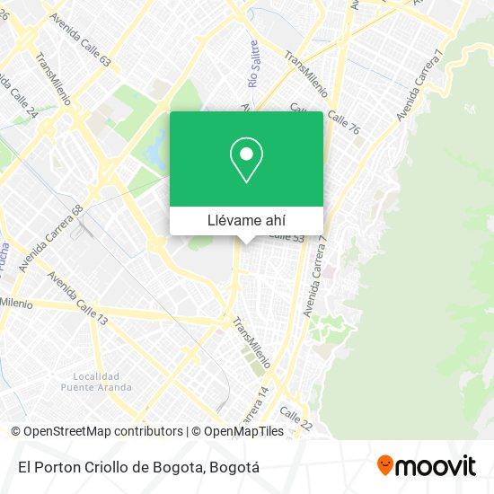 Mapa de El Porton Criollo de Bogota