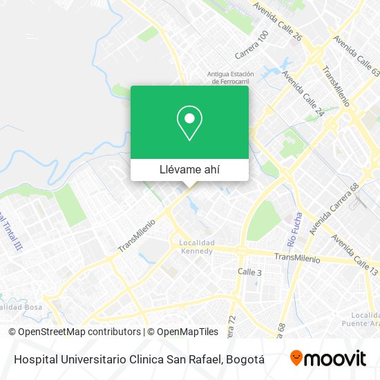 Mapa de Hospital Universitario Clinica San Rafael