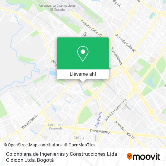 Mapa de Colonbiana de Ingenierias y Construcciones Ltda Cidicon Ltda