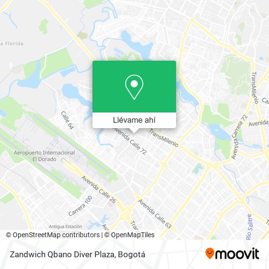 Mapa de Zandwich Qbano Diver Plaza