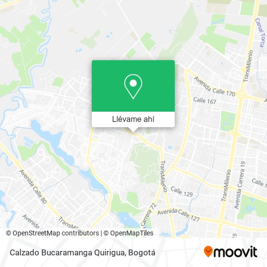 Mapa de Calzado Bucaramanga Quirigua