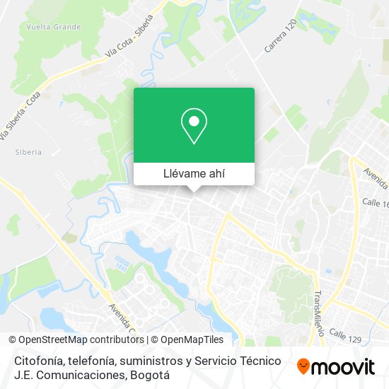 Mapa de Citofonía, telefonía, suministros y Servicio Técnico J.E. Comunicaciones