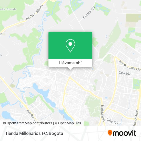 Mapa de Tienda Millonarios FC