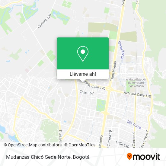 Mapa de Mudanzas Chicó Sede Norte
