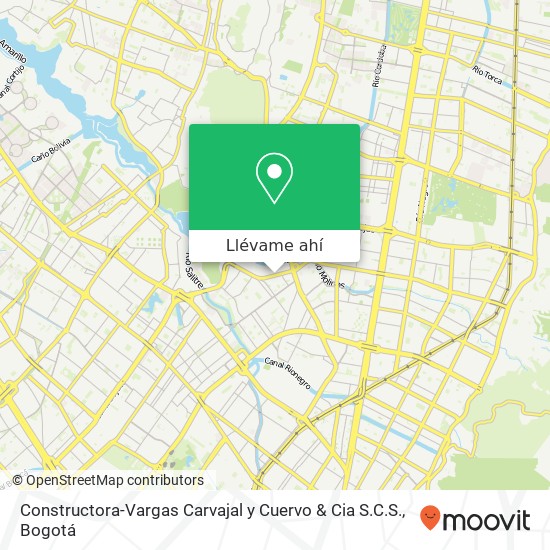 Mapa de Constructora-Vargas Carvajal y Cuervo & Cia S.C.S.