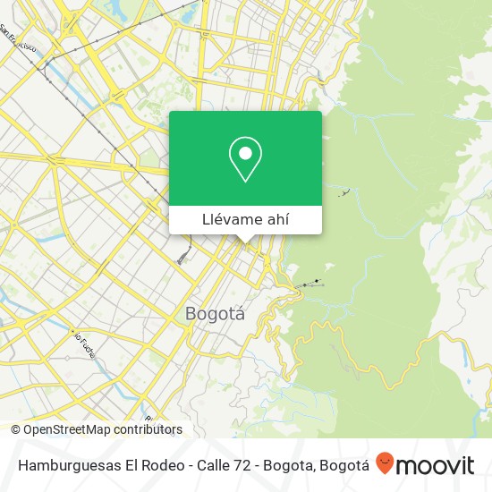 Mapa de Hamburguesas El Rodeo - Calle 72 - Bogota