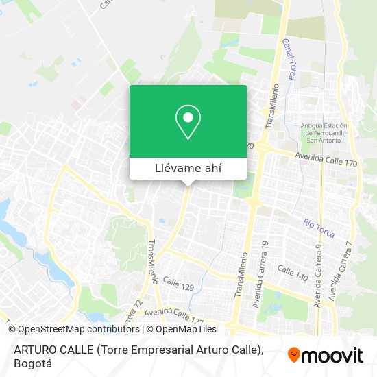 Mapa de ARTURO CALLE (Torre Empresarial Arturo Calle)