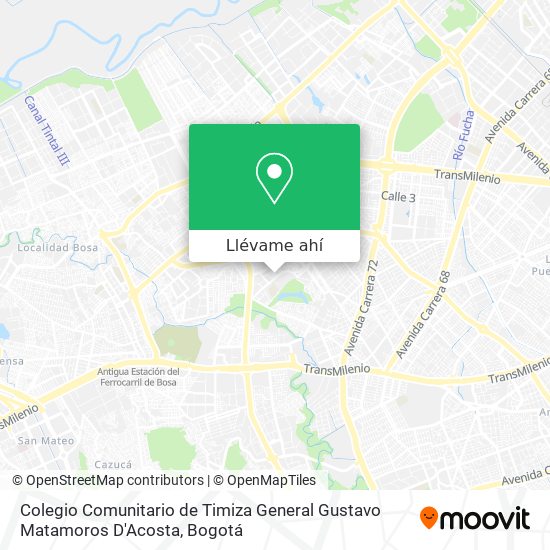 Mapa de Colegio Comunitario de Timiza General Gustavo Matamoros D'Acosta