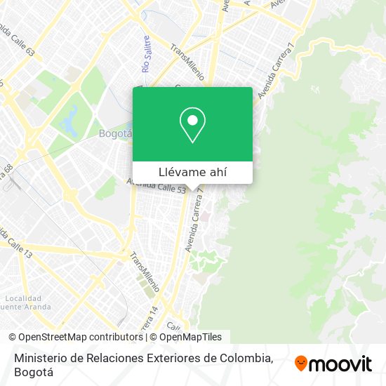 Mapa de Ministerio de Relaciones Exteriores de Colombia