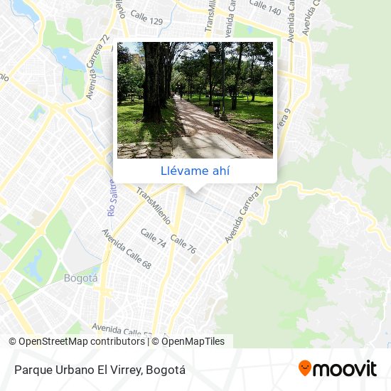 Mapa de Parque Urbano El Virrey