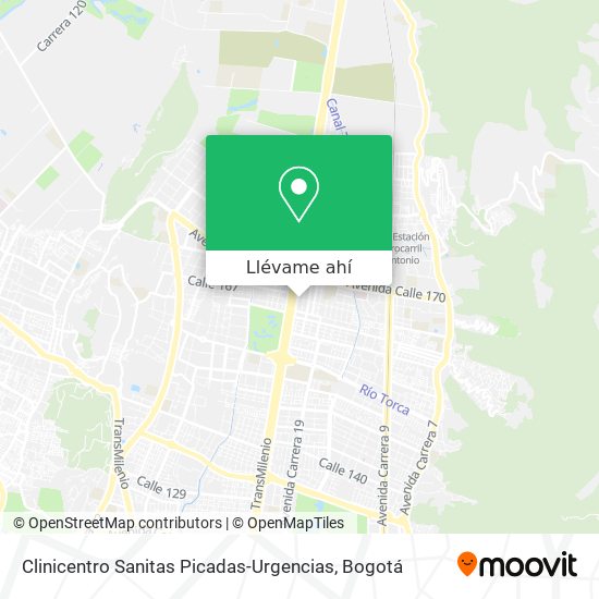 Mapa de Clinicentro Sanitas Picadas-Urgencias