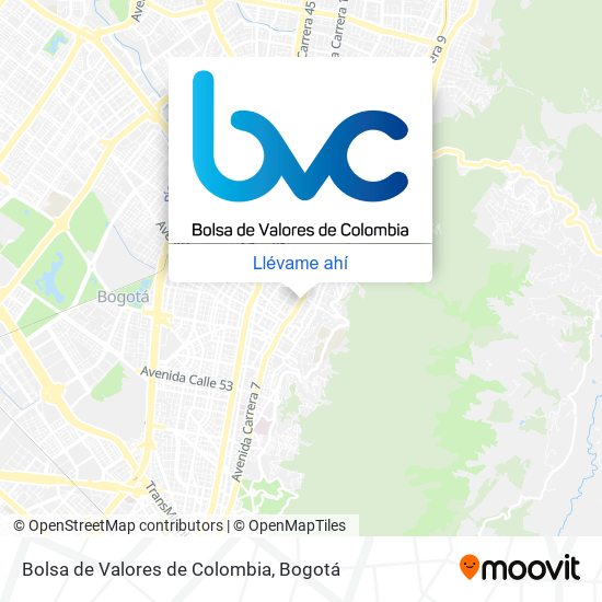 Mapa de Bolsa de Valores de Colombia