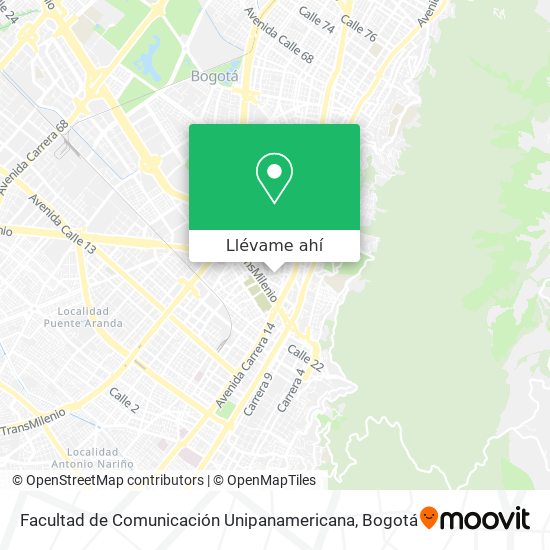 Mapa de Facultad de Comunicación Unipanamericana
