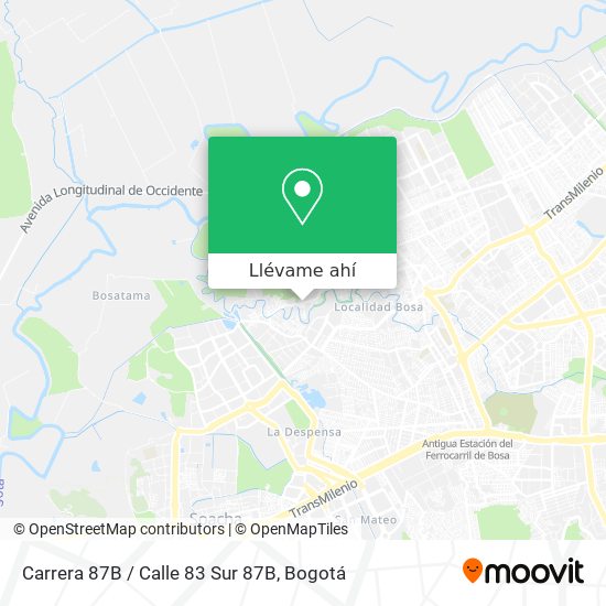 Mapa de Carrera 87B / Calle 83 Sur 87B