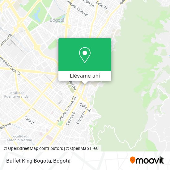 Mapa de Buffet King Bogota
