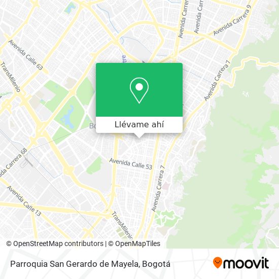 Mapa de Parroquia San Gerardo de Mayela