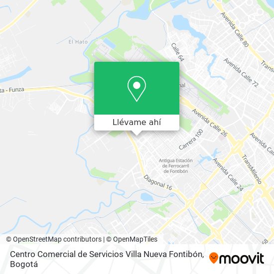 Mapa de Centro Comercial de Servicios Villa Nueva Fontibón