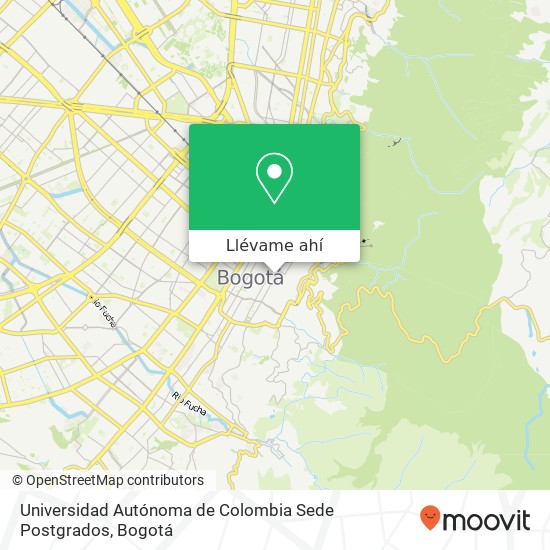 Mapa de Universidad Autónoma de Colombia Sede Postgrados