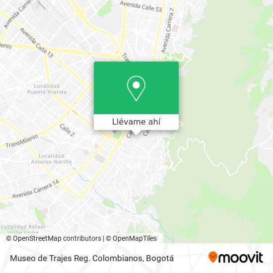 Mapa de Museo de Trajes Reg. Colombianos