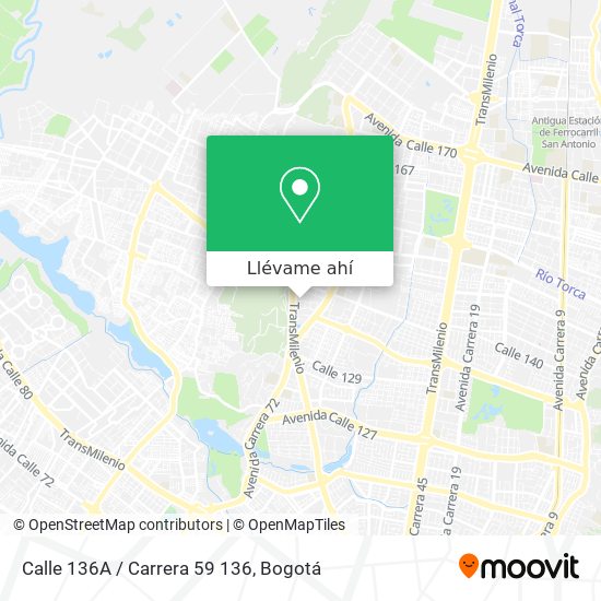Mapa de Calle 136A / Carrera 59 136