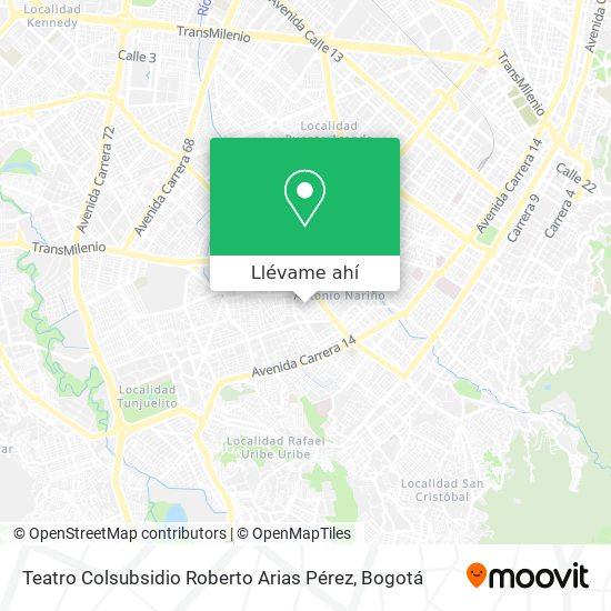 Mapa de Teatro Colsubsidio Roberto Arias Pérez