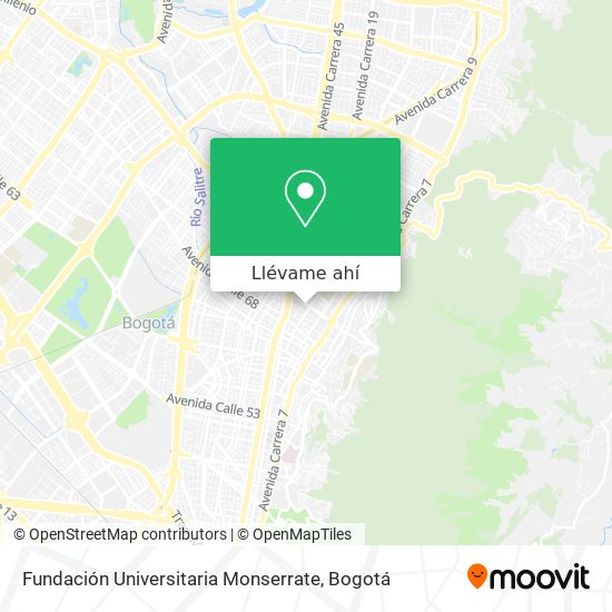 Mapa de Fundación Universitaria Monserrate