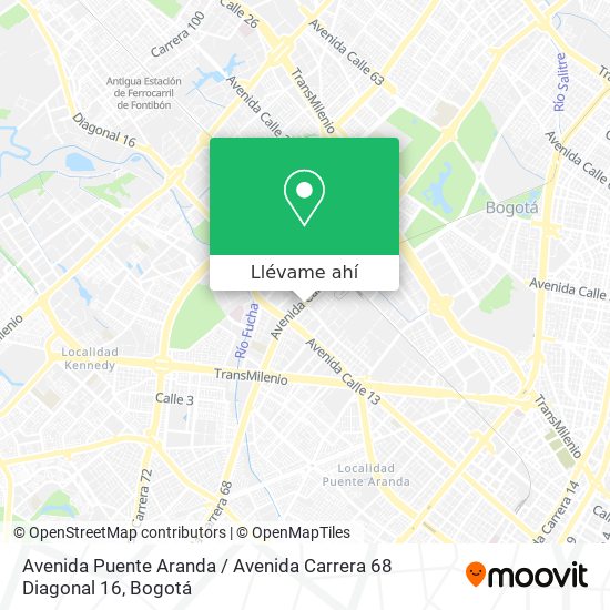 Mapa de Avenida Puente Aranda / Avenida Carrera 68 Diagonal 16