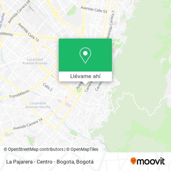 Mapa de La Pajarera - Centro - Bogota