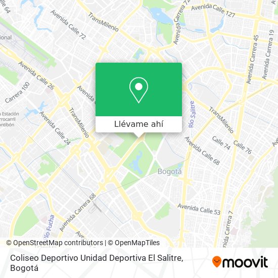 Mapa de Coliseo Deportivo Unidad Deportiva El Salitre