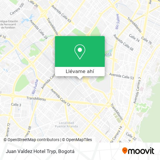 Mapa de Juan Valdez Hotel Tryp