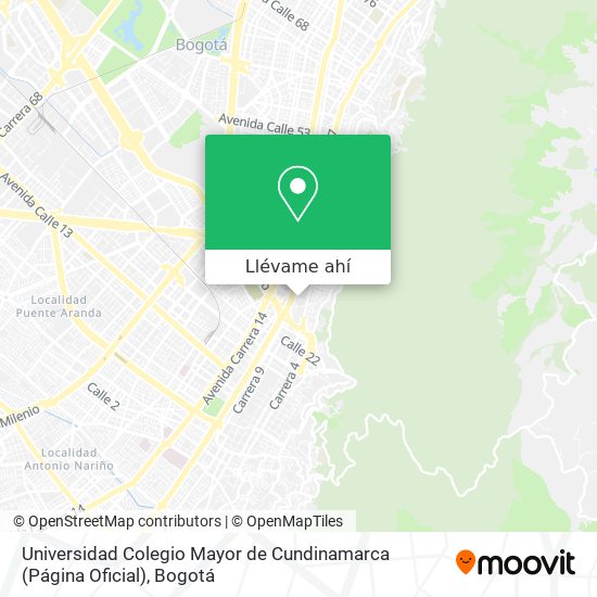 Mapa de Universidad Colegio Mayor de Cundinamarca (Página Oficial)