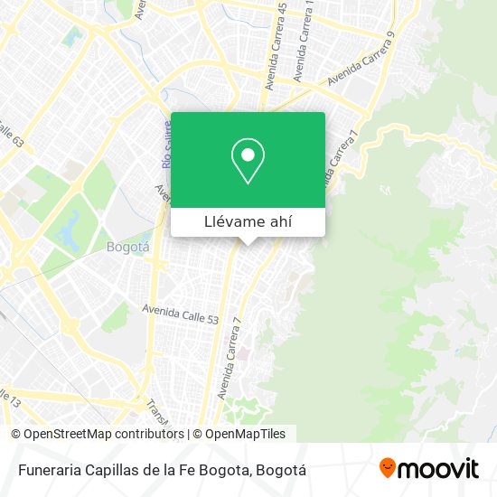 Mapa de Funeraria Capillas de la Fe Bogota