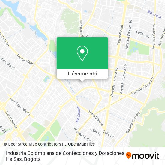 Mapa de Industria Colombiana de Confecciones y Dotaciones Hs Sas