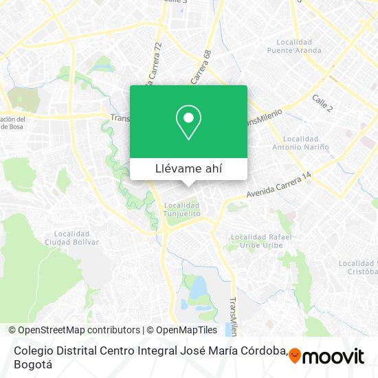 Mapa de Colegio Distrital Centro Integral José María Córdoba