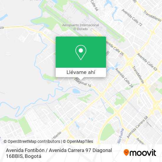 Mapa de Avenida Fontibón / Avenida Carrera 97 Diagonal 16BBIS