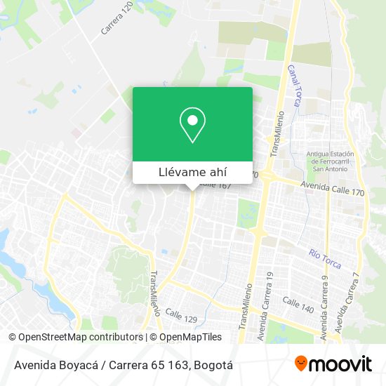 Mapa de Avenida Boyacá / Carrera 65 163