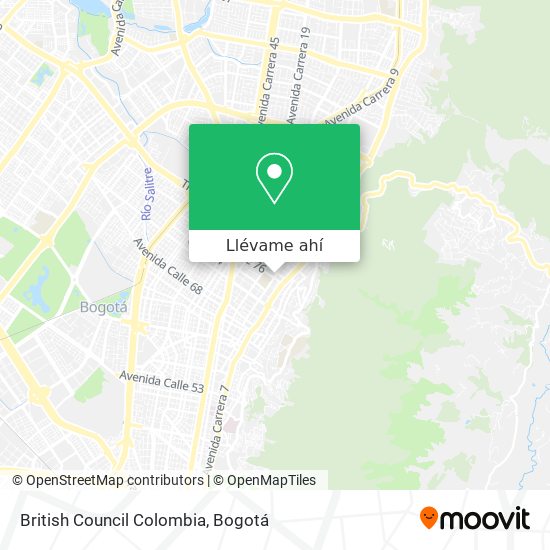 Mapa de British Council Colombia