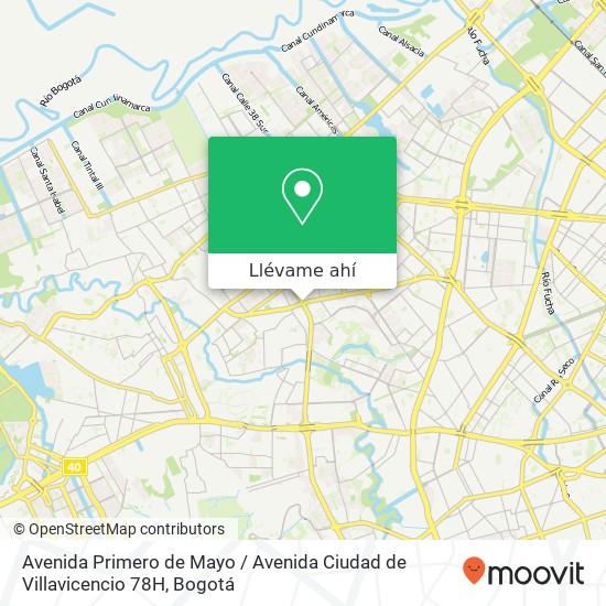 Mapa de Avenida Primero de Mayo / Avenida Ciudad de Villavicencio 78H