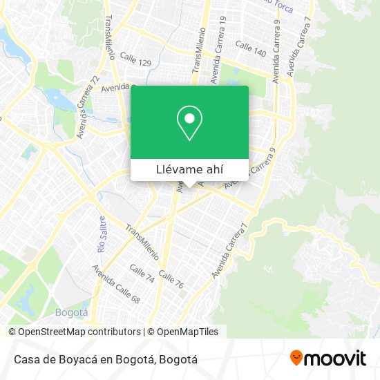 Mapa de Casa de Boyacá en Bogotá