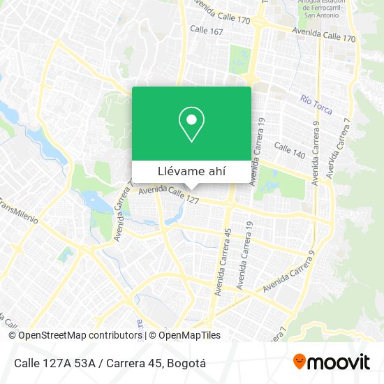 Mapa de Calle 127A 53A / Carrera 45