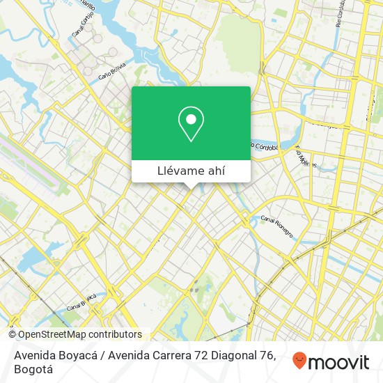 Mapa de Avenida Boyacá / Avenida Carrera 72 Diagonal 76