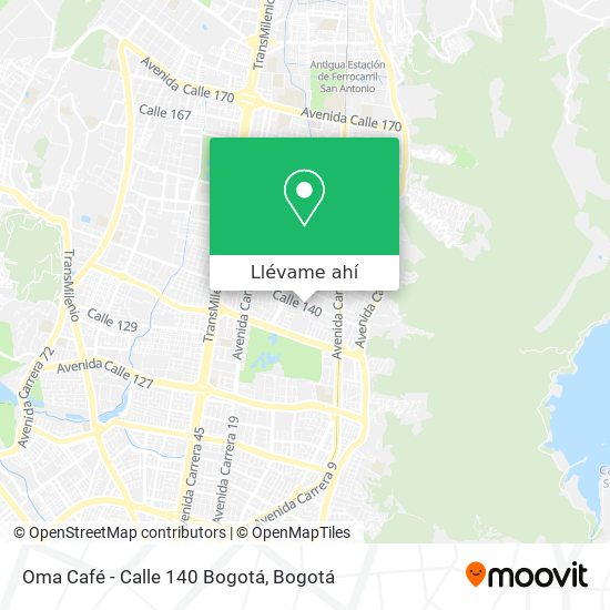 Mapa de Oma Café - Calle 140 Bogotá