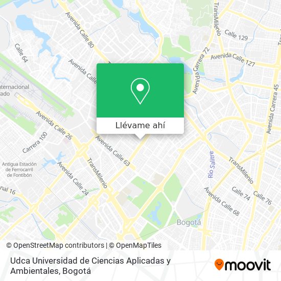 Mapa de Udca Universidad de Ciencias Aplicadas y Ambientales