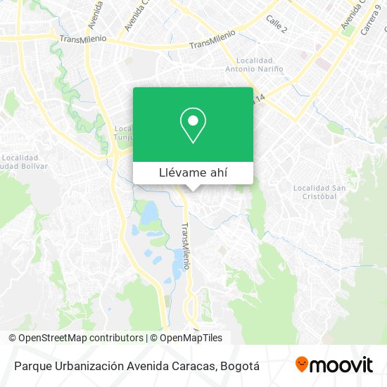 Mapa de Parque Urbanización Avenida Caracas