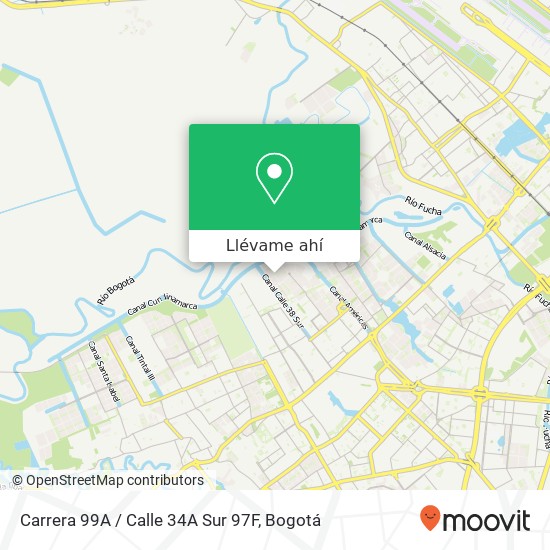 Mapa de Carrera 99A / Calle 34A Sur 97F